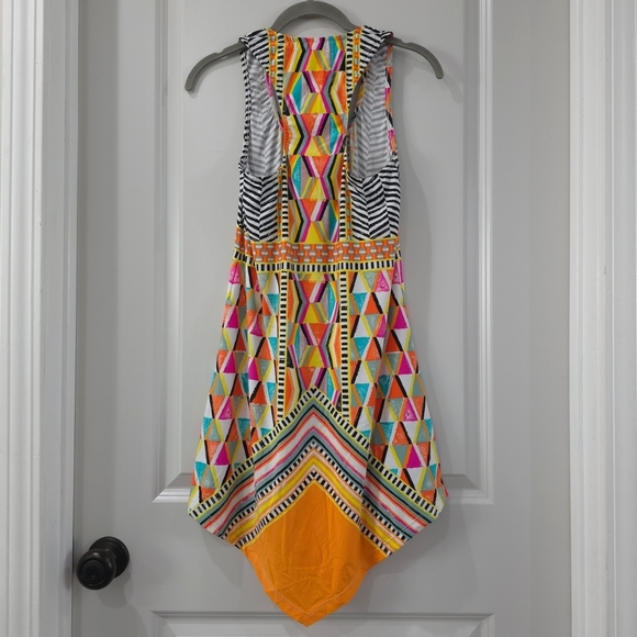 TRINA TURK Multicolor Geometric Pattern Sleeveless Dress, Beach Cover Up, Size S - Picture 11 of 16